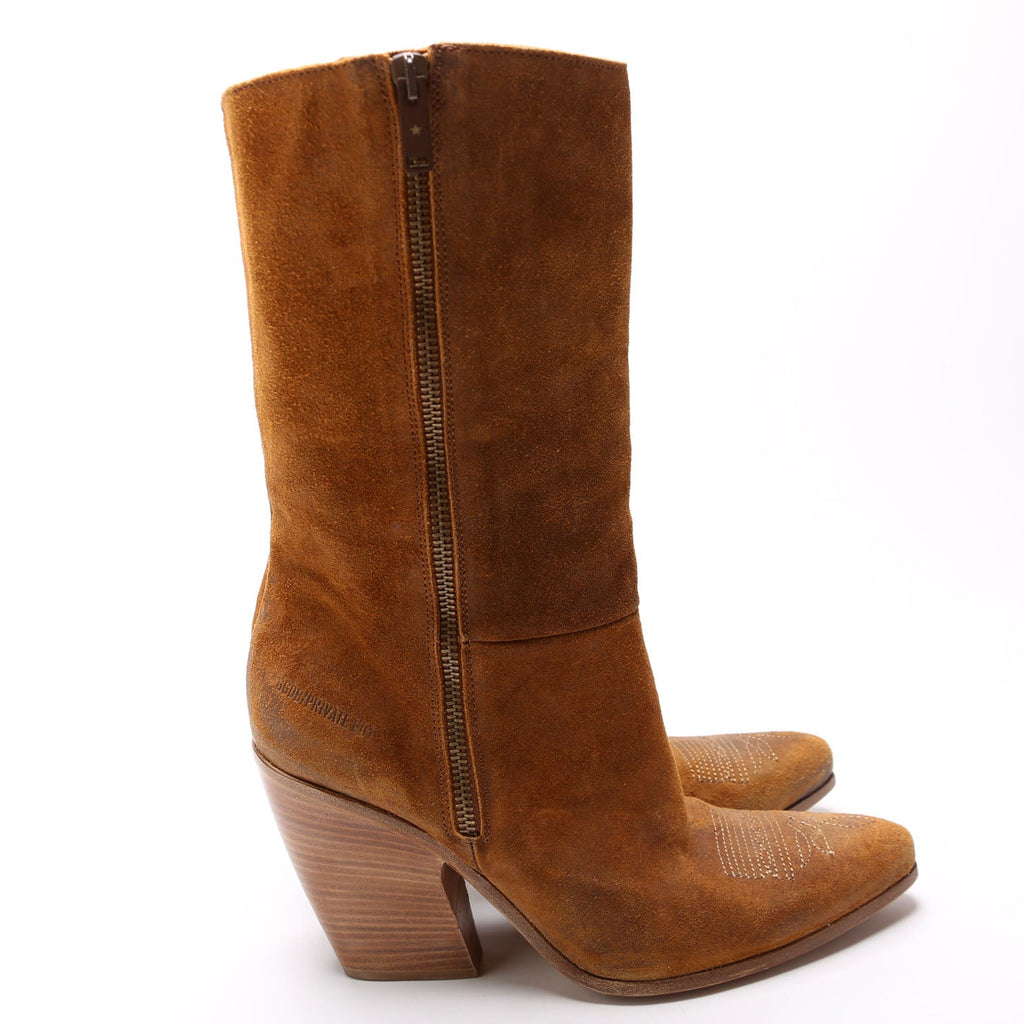 Candy Suede Cowboy Boots Size 39 Brown