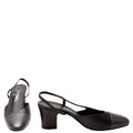 Cap Toe CC Slingback Lambskin Size 37.5 Black