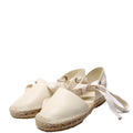 Dior Nicely-D Ankle Tie Espadrille Flats Size 37.5 Cream