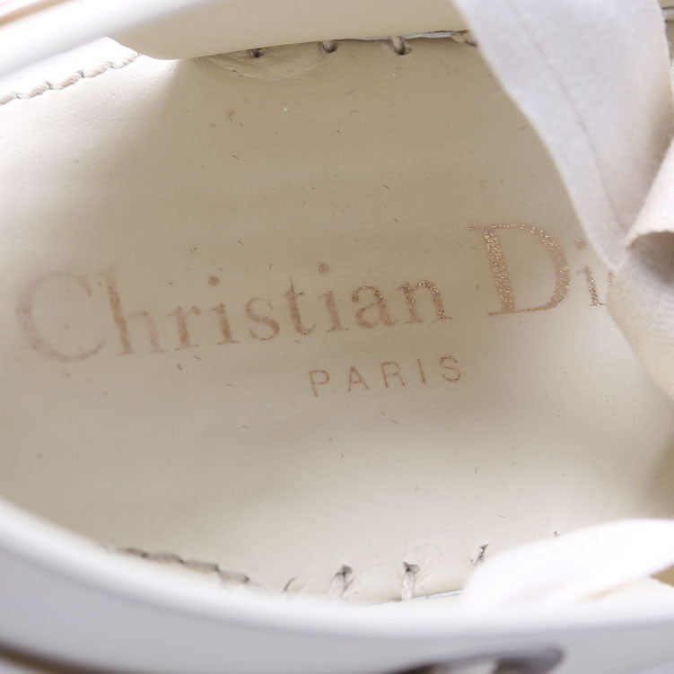 Dior Nicely-D Ankle Tie Espadrille Flats Size 37.5 Cream