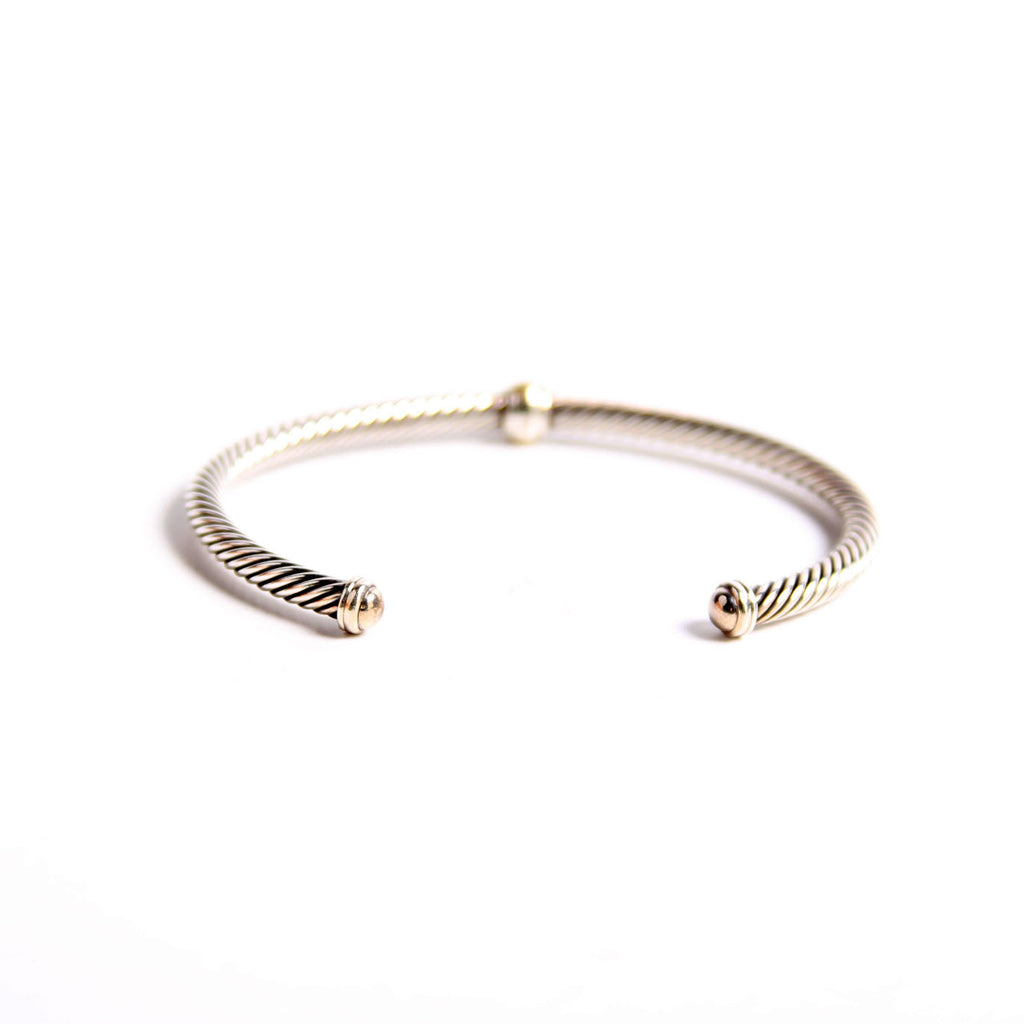 Classic Cable 4MM Bangle Bracelet 925/750