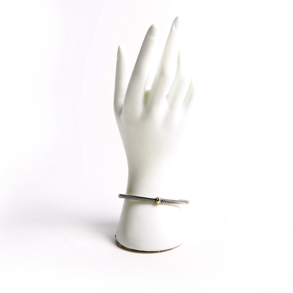 Classic Cable 4MM Bangle Bracelet 925/750