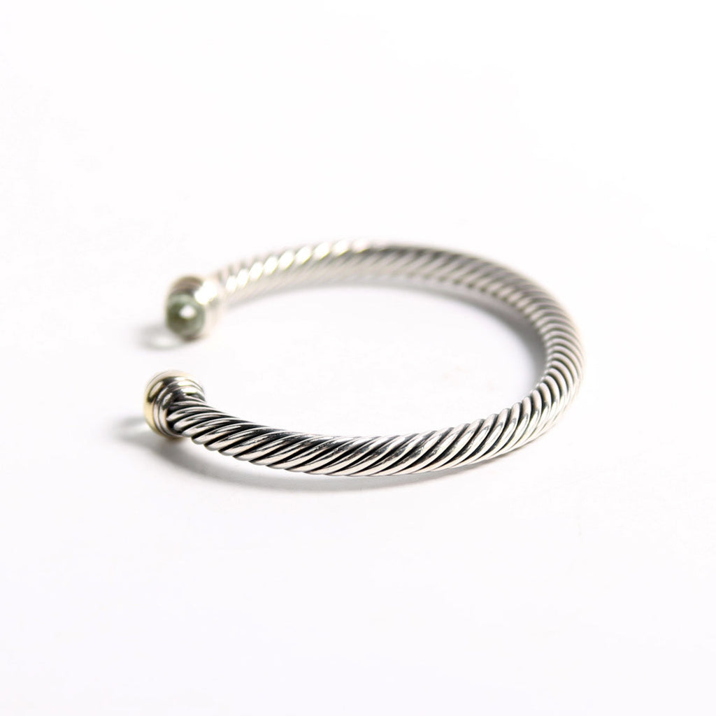 Classic Cable 5MM Bracelet 925/585/Prasiolite