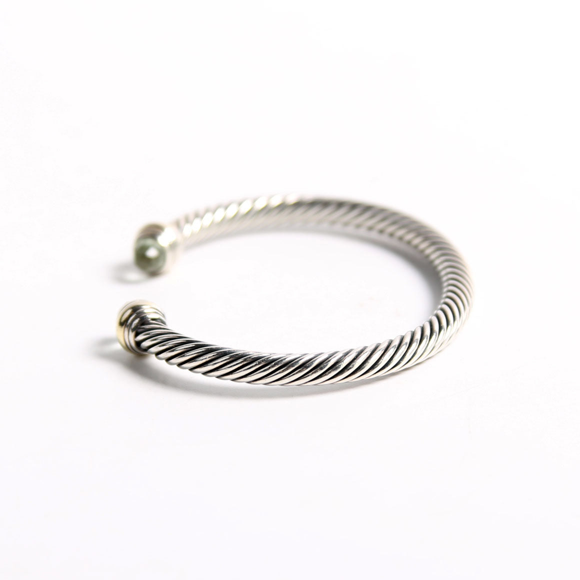 Classic Cable 5MM Bracelet 925/585/Prasiolite