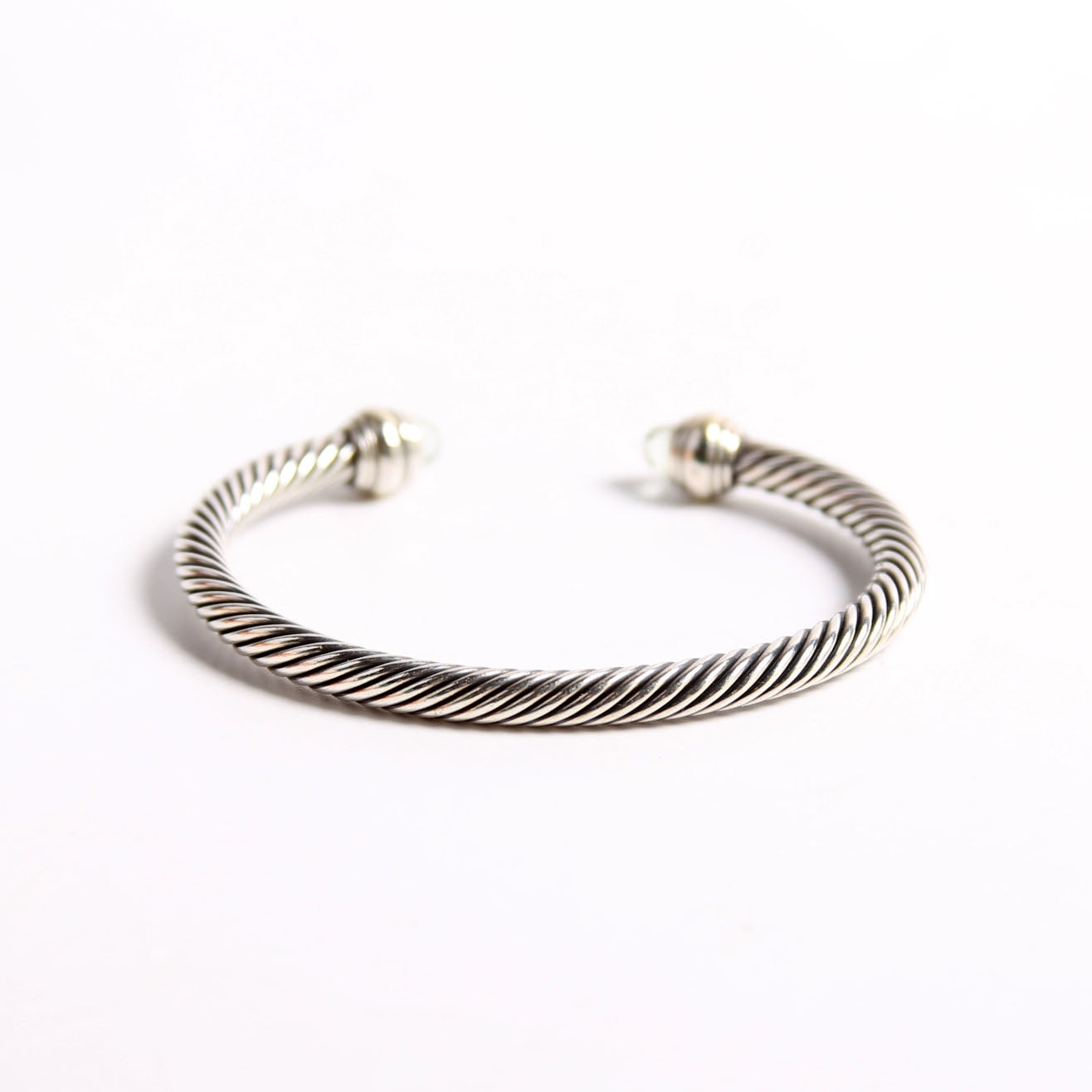 Classic Cable 5MM Bracelet 925/585/Prasiolite