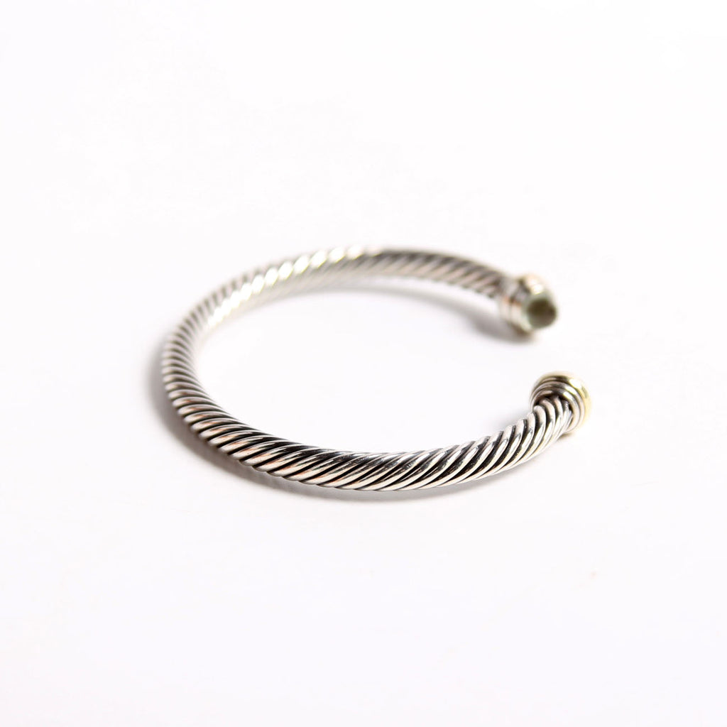 Classic Cable 5MM Bracelet 925/585/Prasiolite