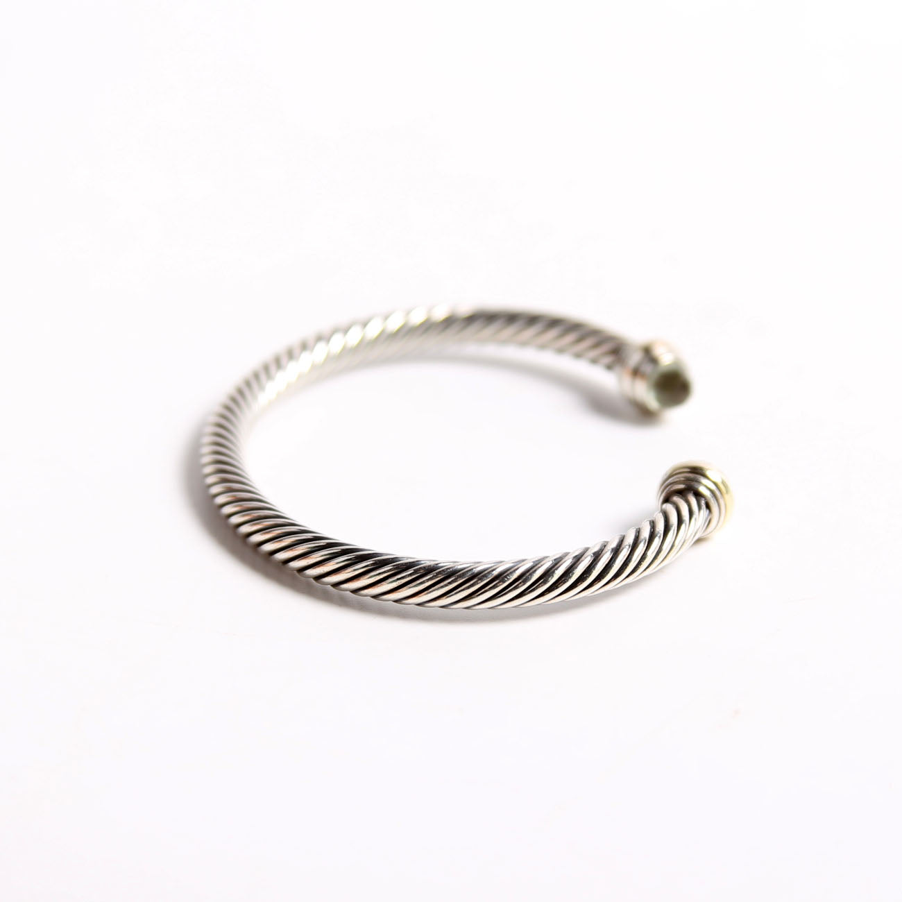 Classic Cable 5MM Bracelet 925/585/Prasiolite