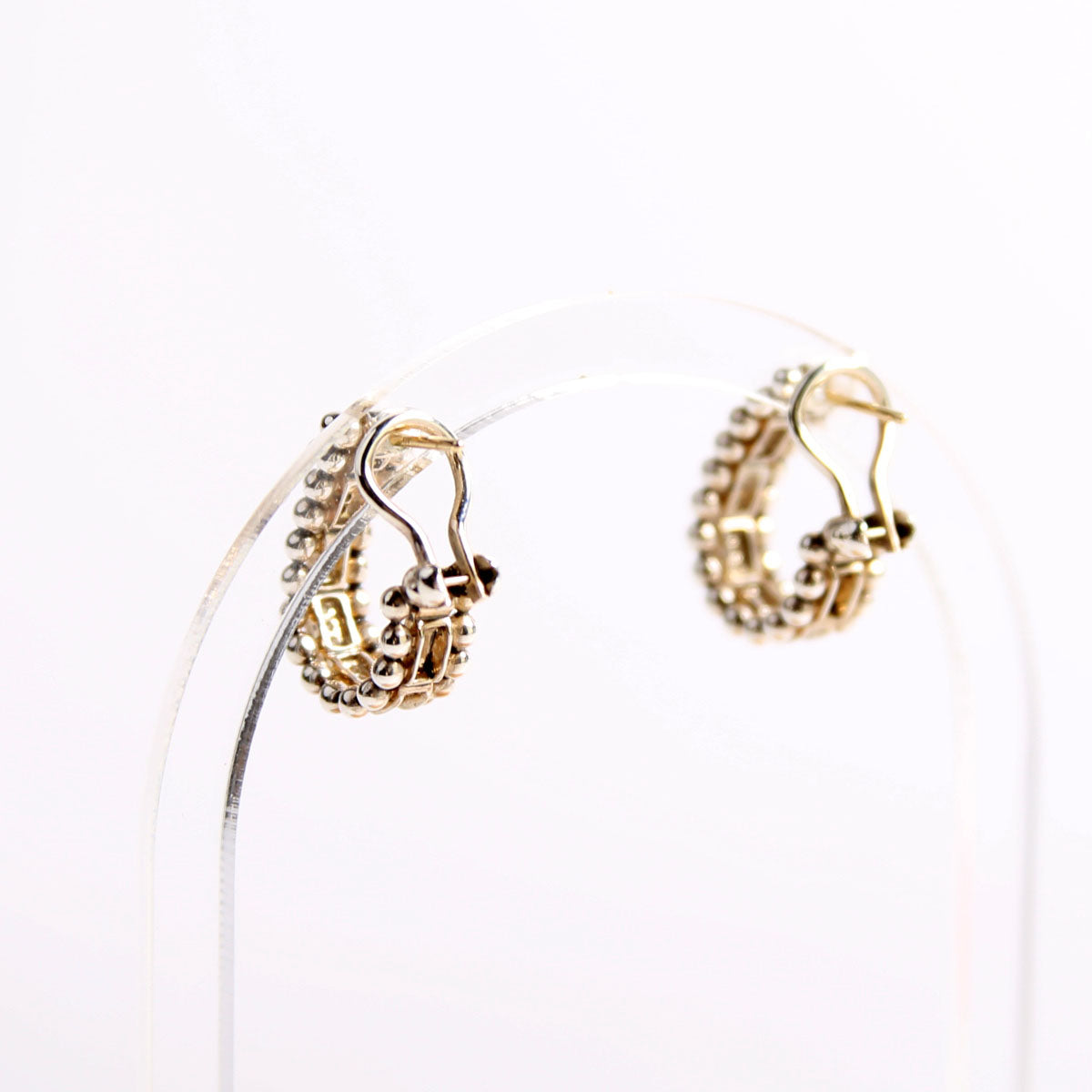 Caviar Spark Diamond Huggies Earrings Silver