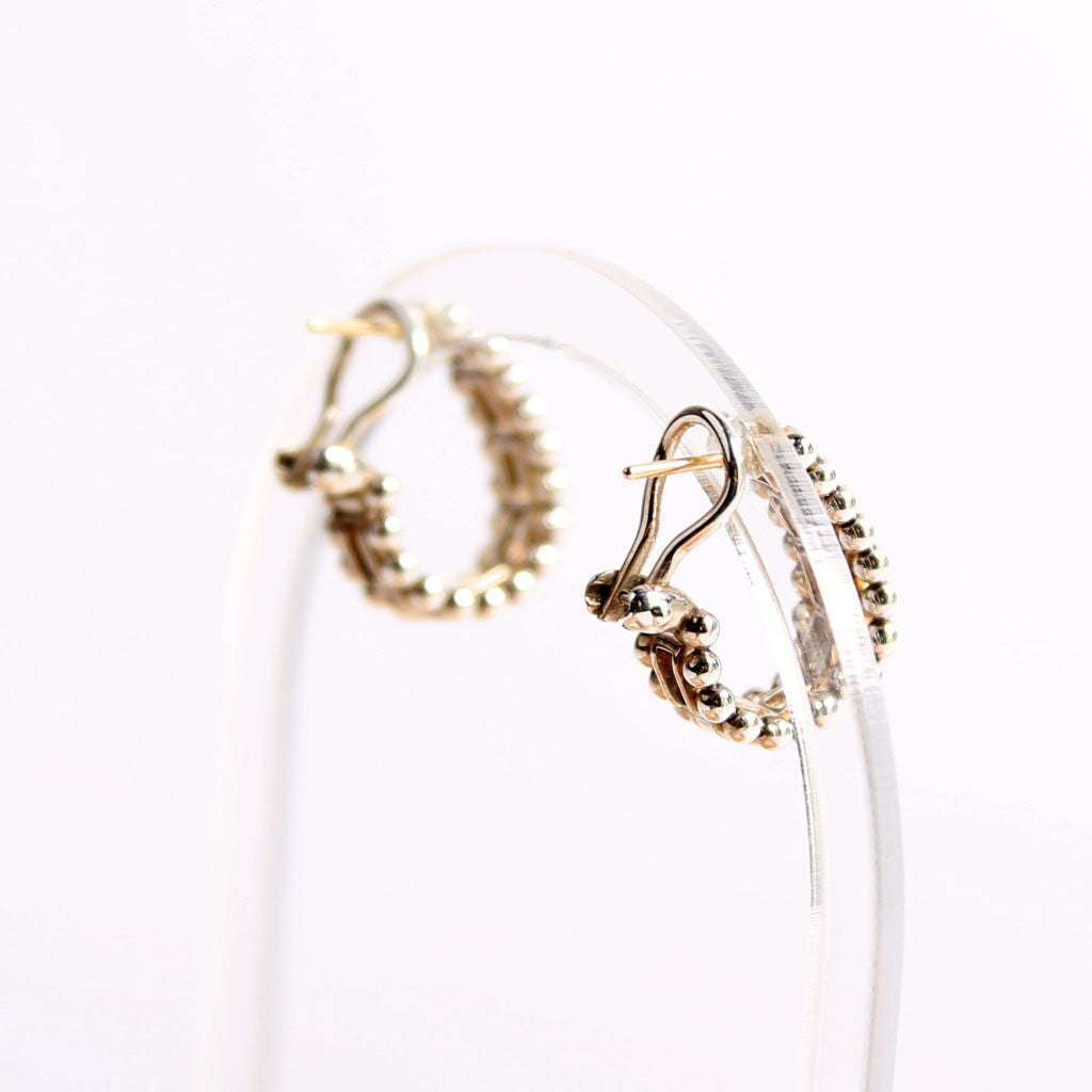 Caviar Spark Diamond Huggies Earrings Silver