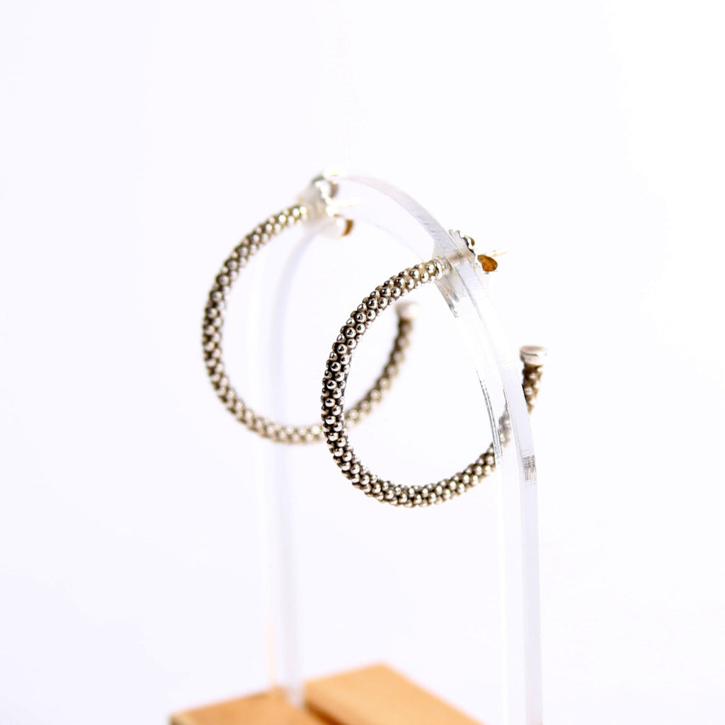 Caviar Hoop Earrings 925