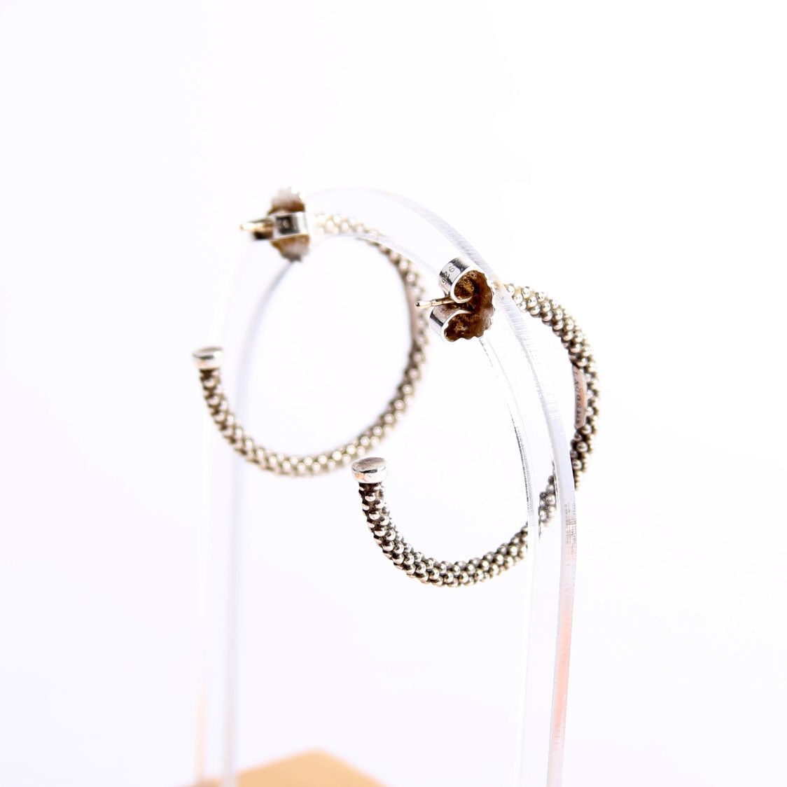 Caviar Hoop Earrings 925