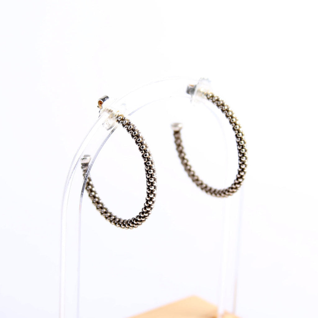 Caviar Hoop Earrings 925