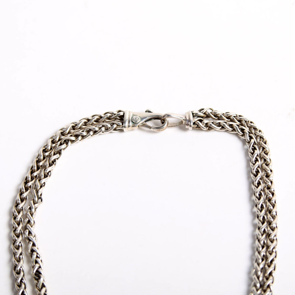 Double Wheat Chain Necklace 925/750/Onyx