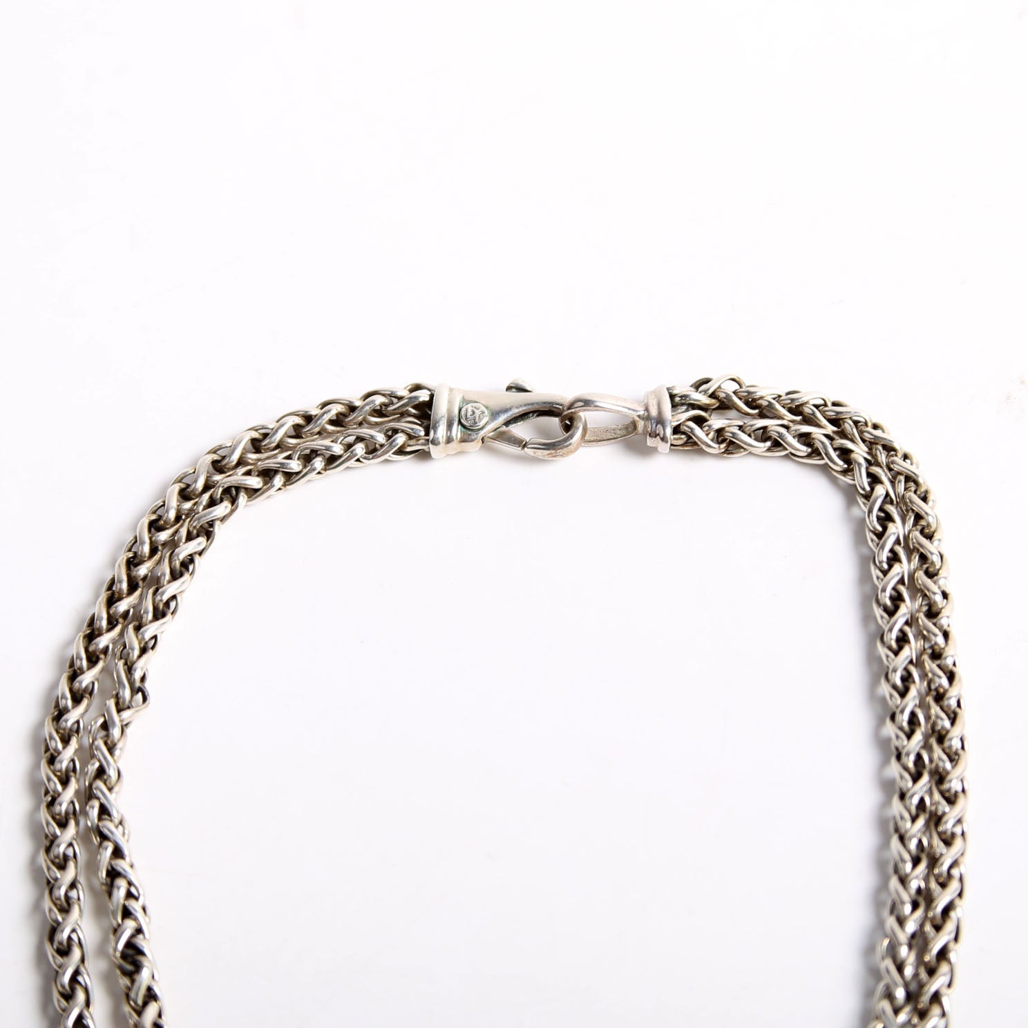 Double Wheat Chain Necklace 925/750/Onyx
