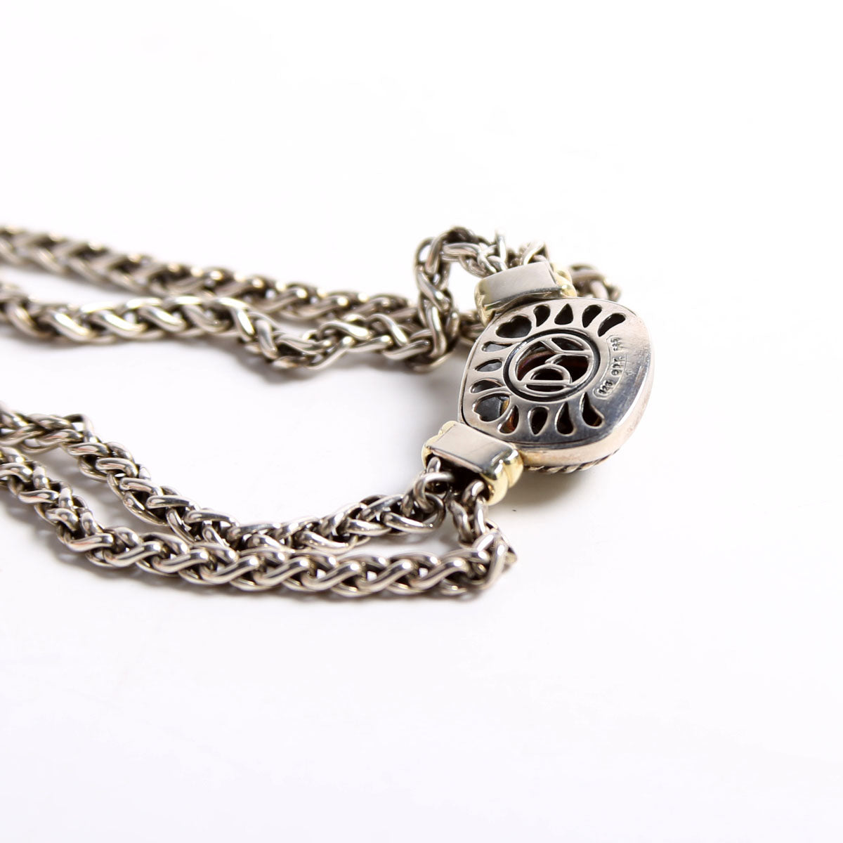 Double Wheat Chain Necklace 925/750/Onyx