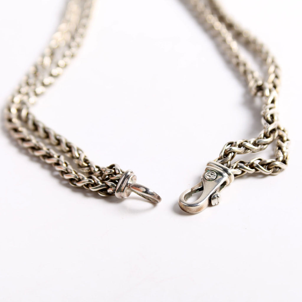 Double Wheat Chain Necklace 925/750/Onyx