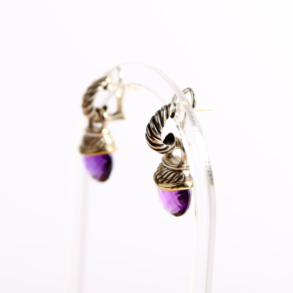 Acorn Pendant Earrings 925/585/Amethyst