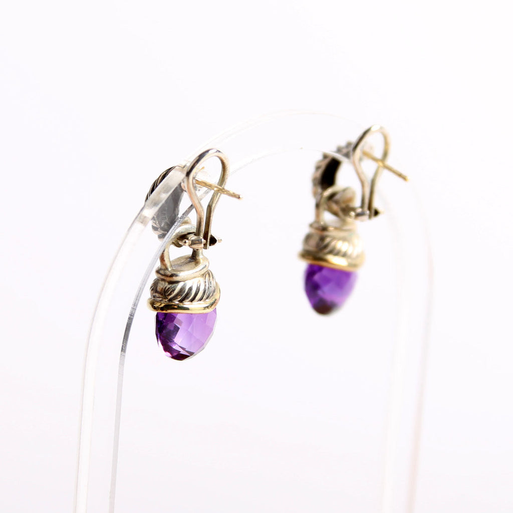Acorn Pendant Earrings 925/585/Amethyst