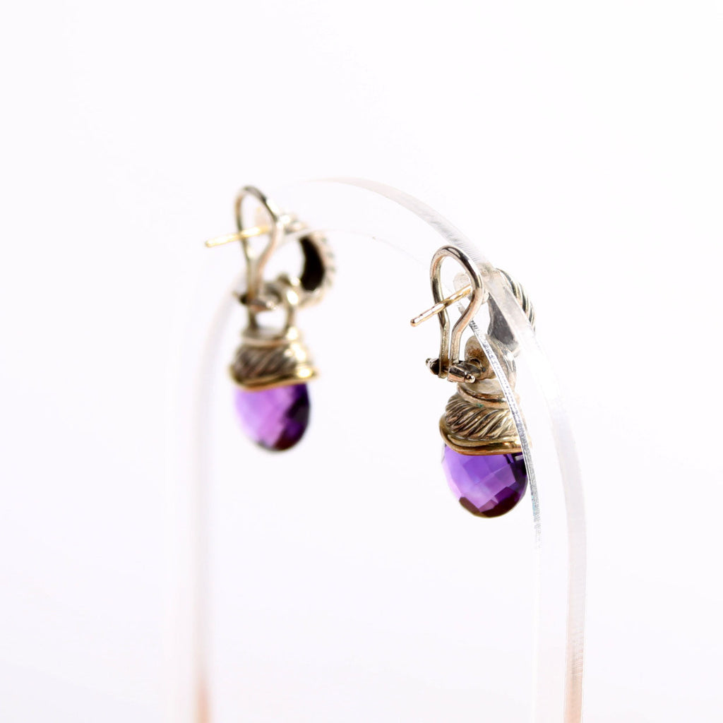 Acorn Pendant Earrings 925/585/Amethyst