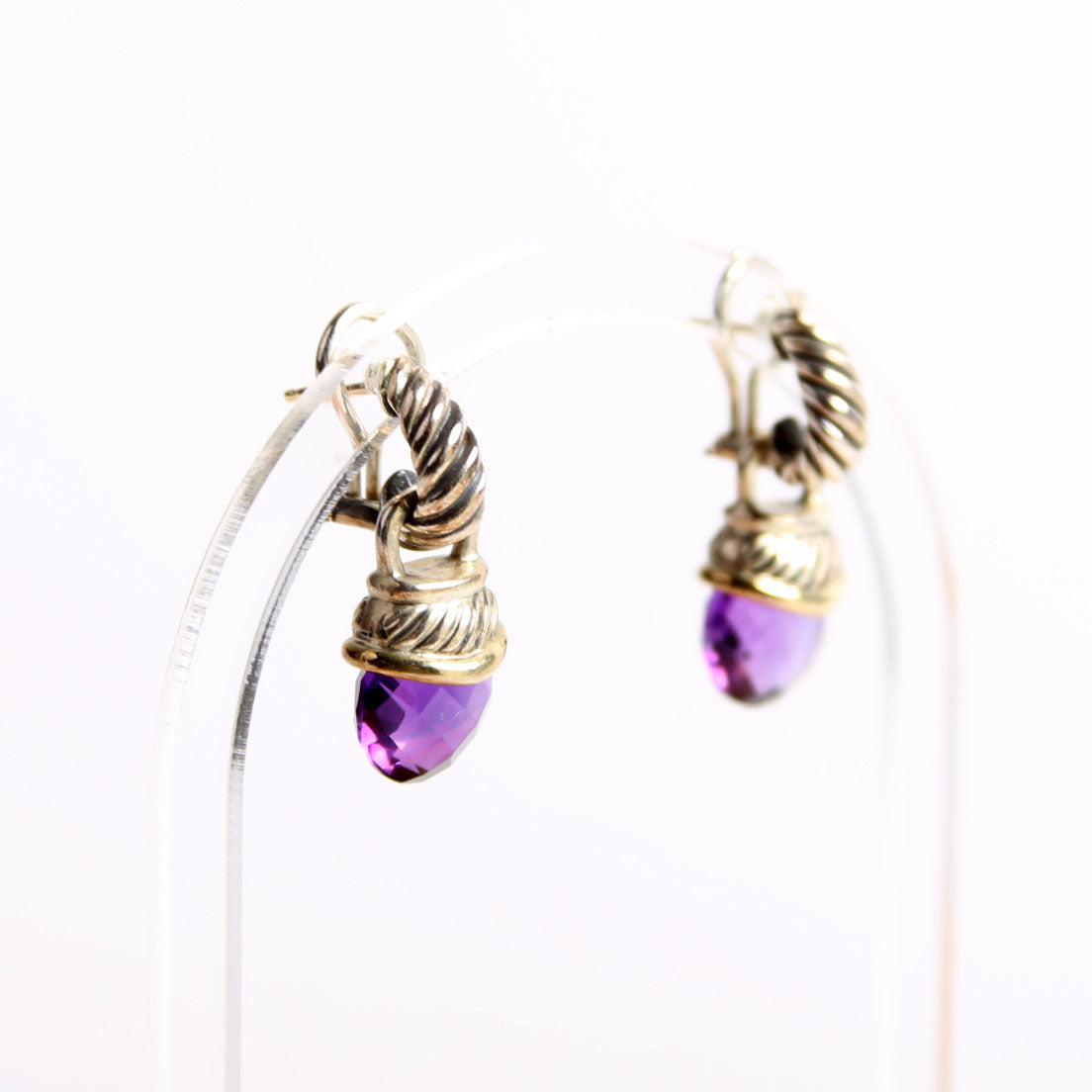 Acorn Pendant Earrings 925/585/Amethyst