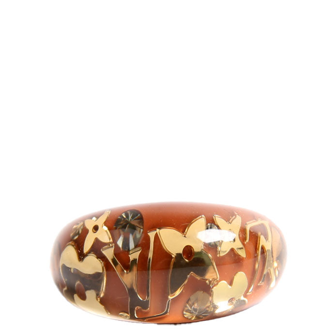 Inclusion Resin Ring Size Medium Brown/Gold