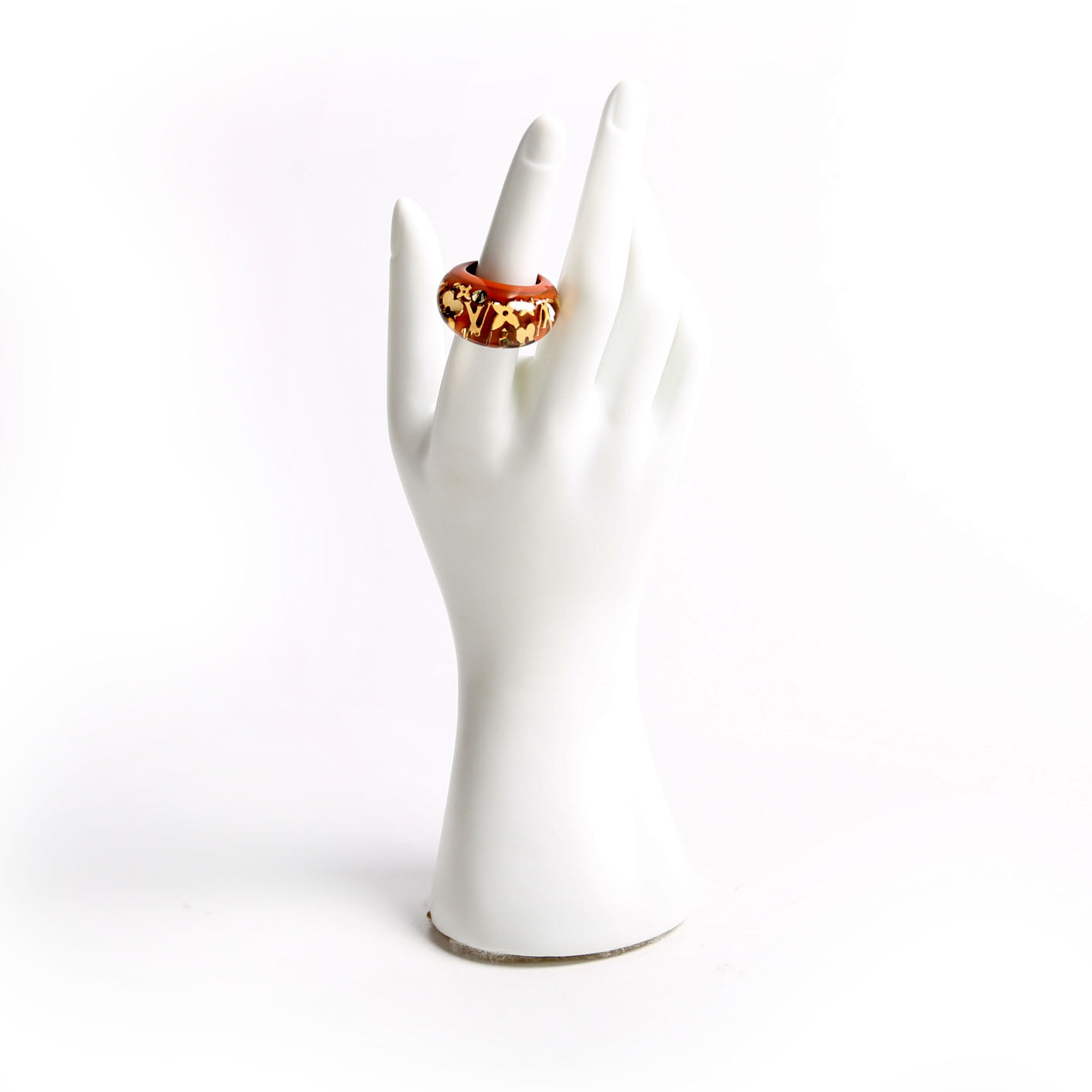 Inclusion Resin Ring Size Medium Brown/Gold