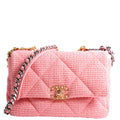 Quilted Tweed 19 Medium Flap Pink