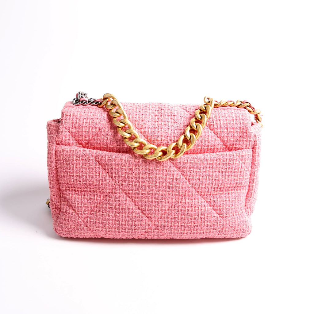 Quilted Tweed 19 Medium Flap Pink