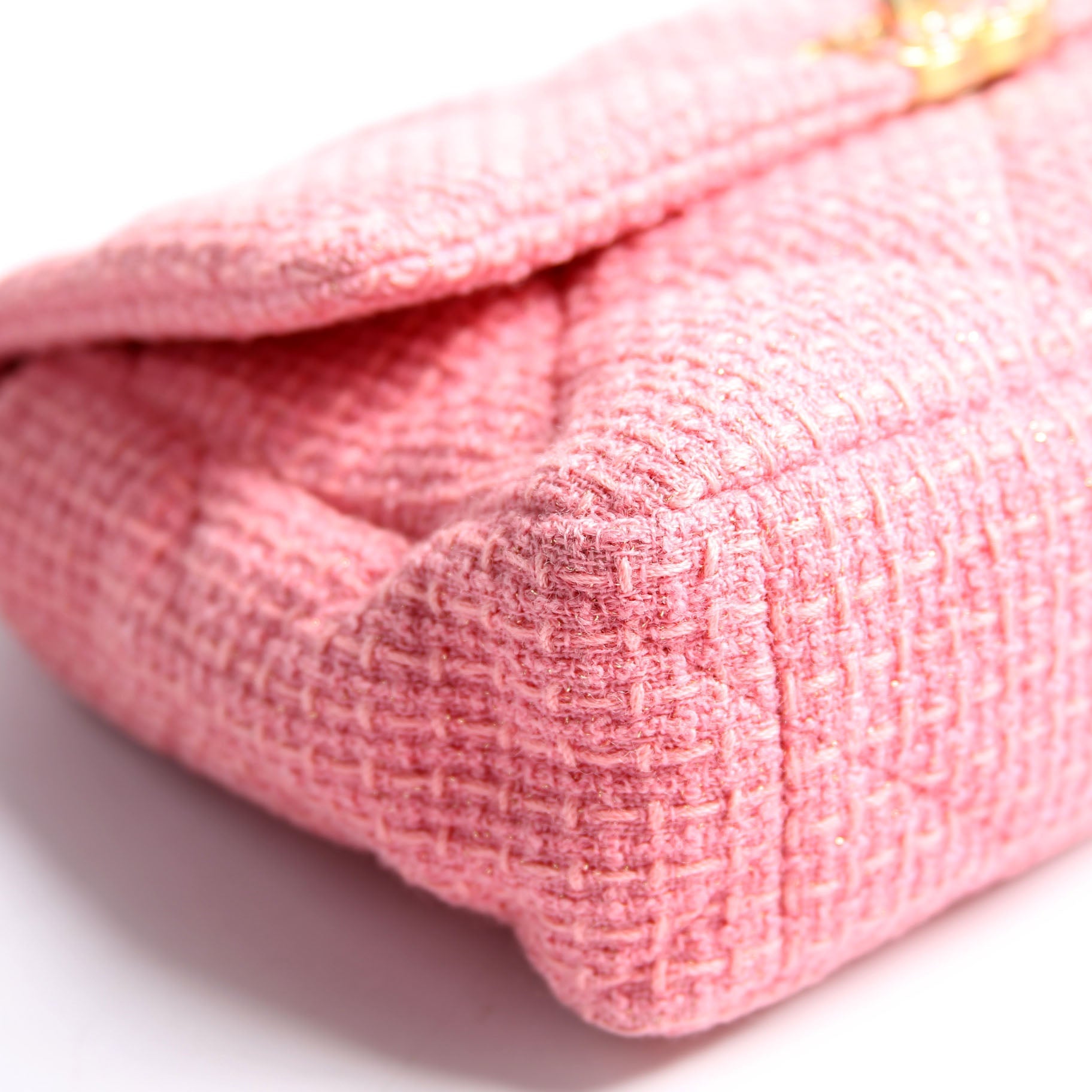 Quilted Tweed 19 Medium Flap Pink