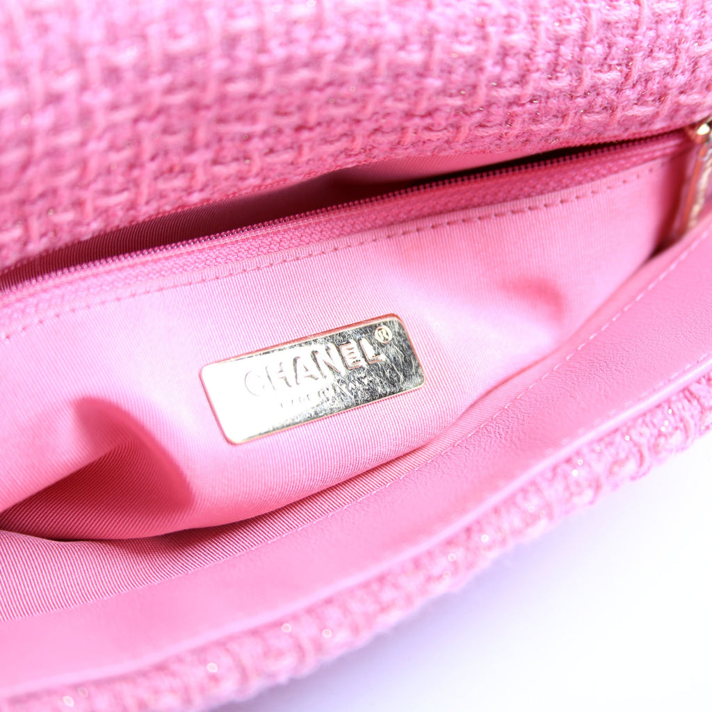 Quilted Tweed 19 Medium Flap Pink