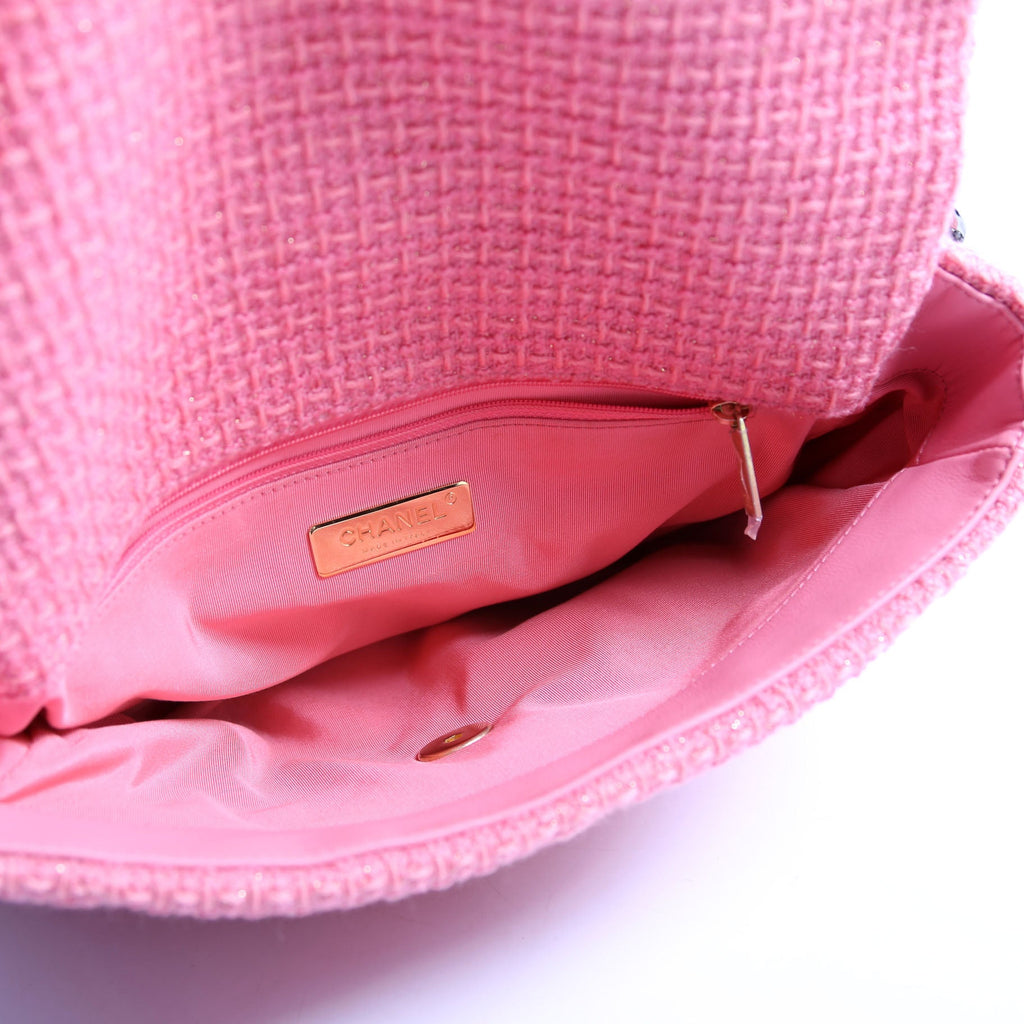 Quilted Tweed 19 Medium Flap Pink