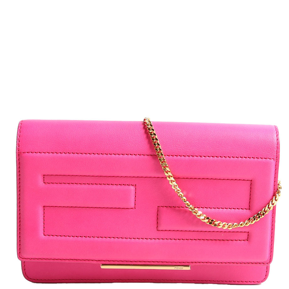 8M0346 Nappa Tube Wallet On Chain Pink