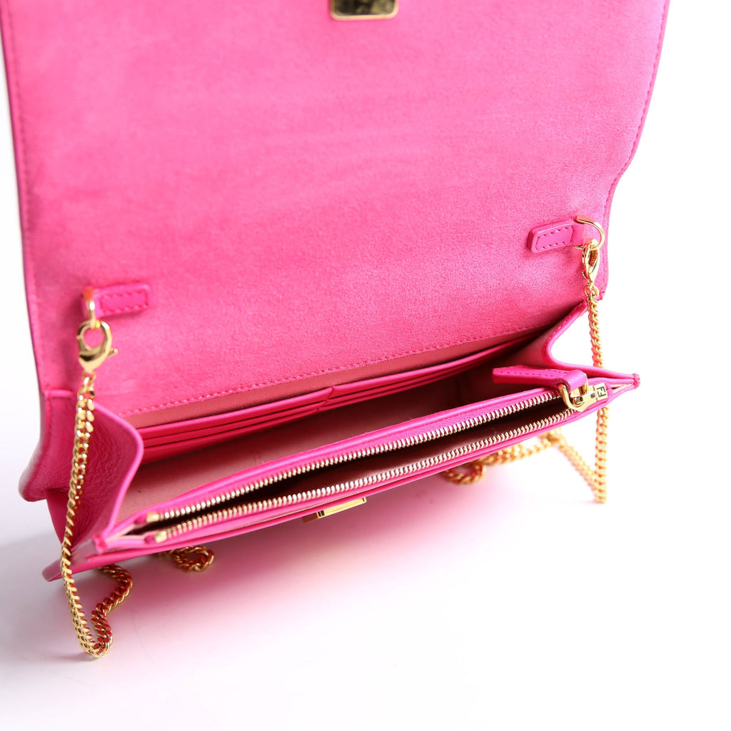 8M0346 Nappa Tube Wallet On Chain Pink