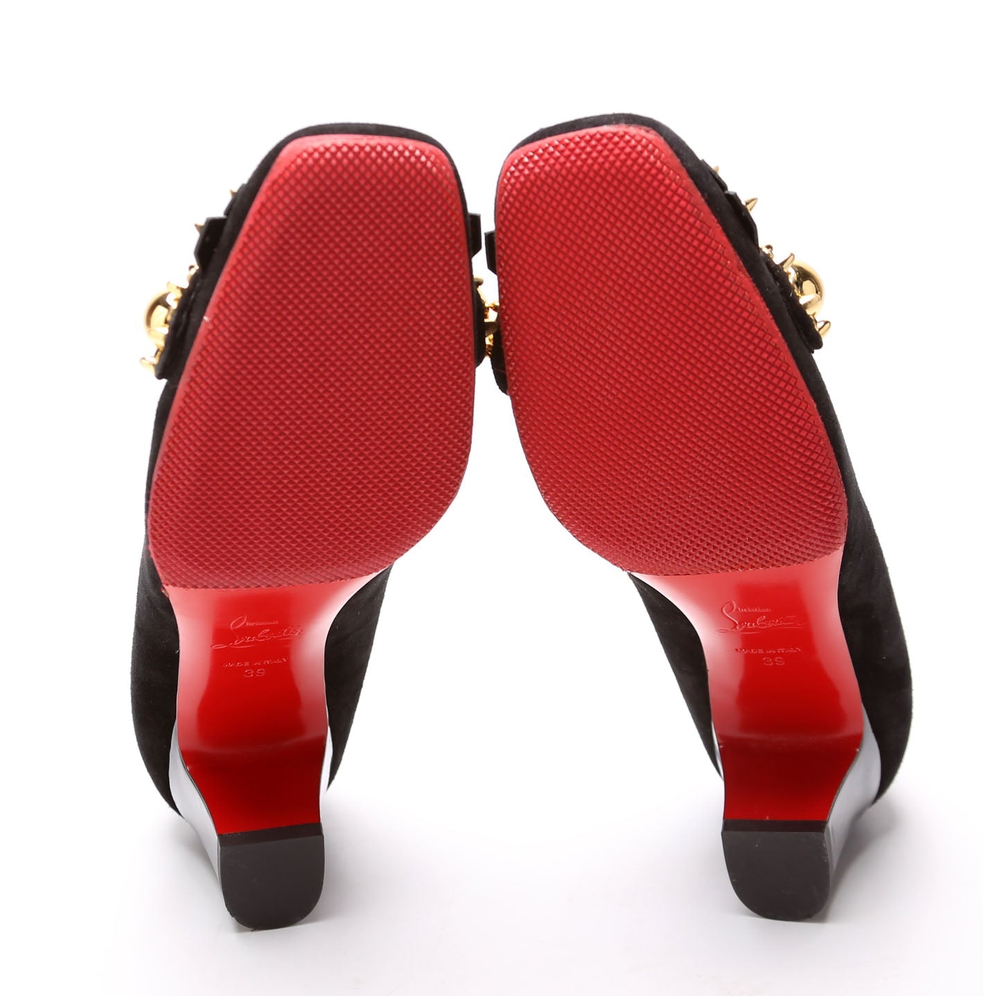 Oaxacana Suede Block Heels Size 39 Black/Gold