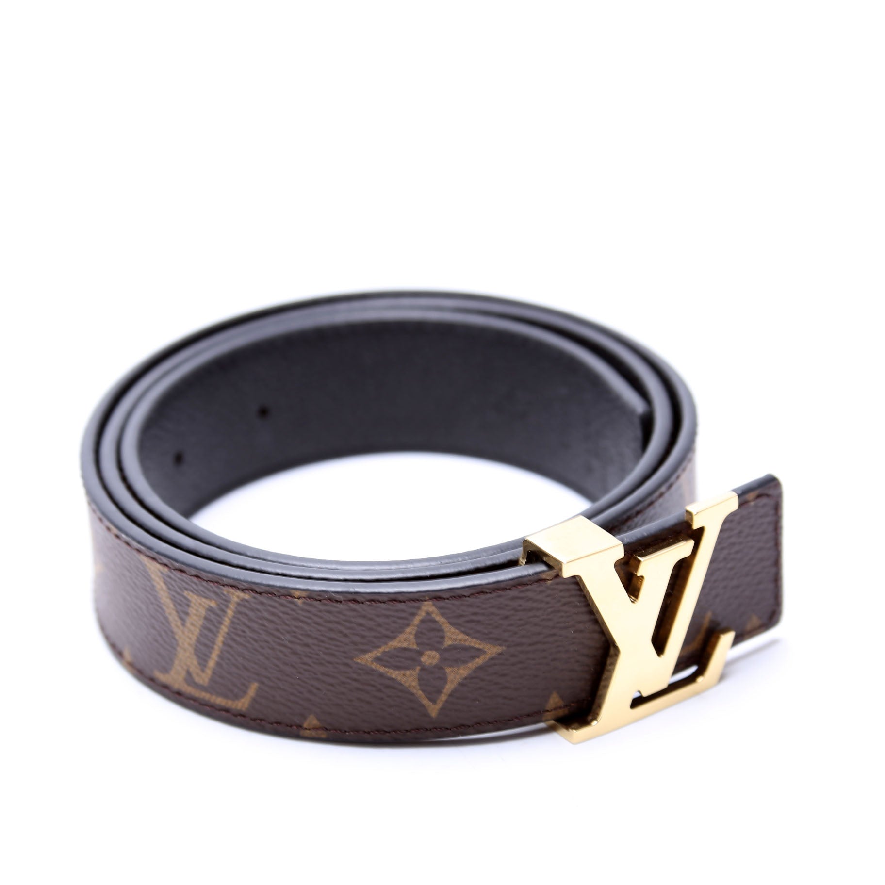 LV Initiales 30MM Taurillon Reversible Belt Size 80/32 Black/Brown