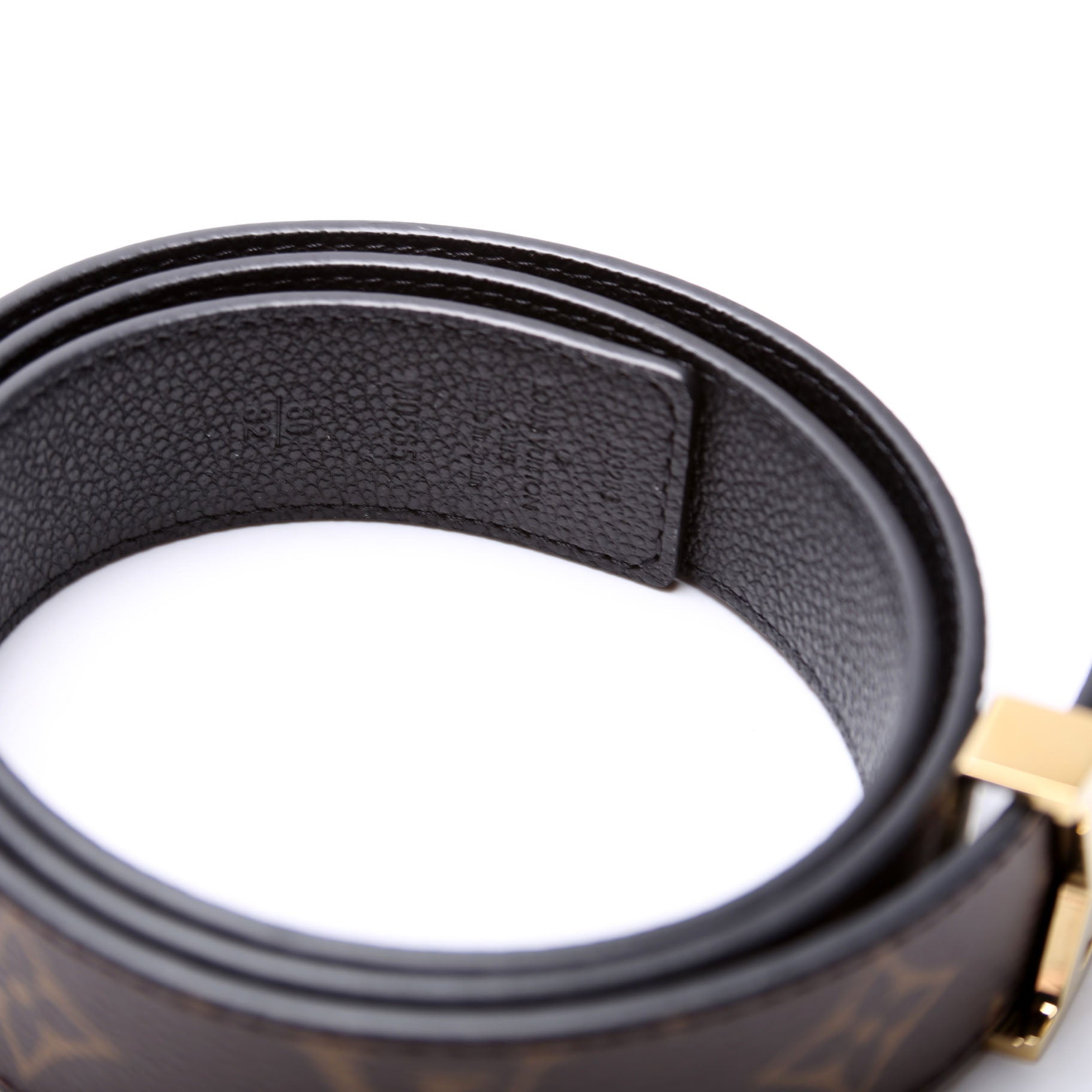 LV Initiales 30MM Taurillon Reversible Belt Size 80/32 Black/Brown