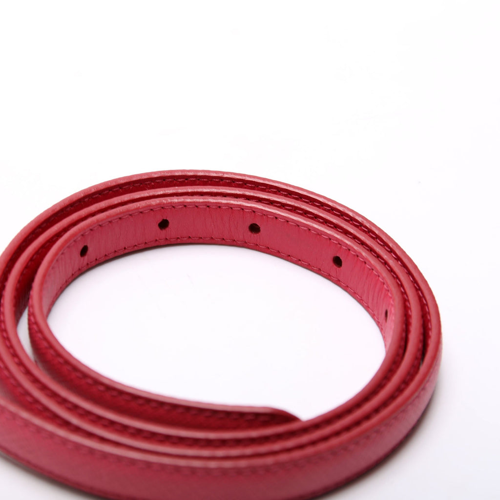 Saffiano Logo Buckle Thin Belt Size 95/38 Pink