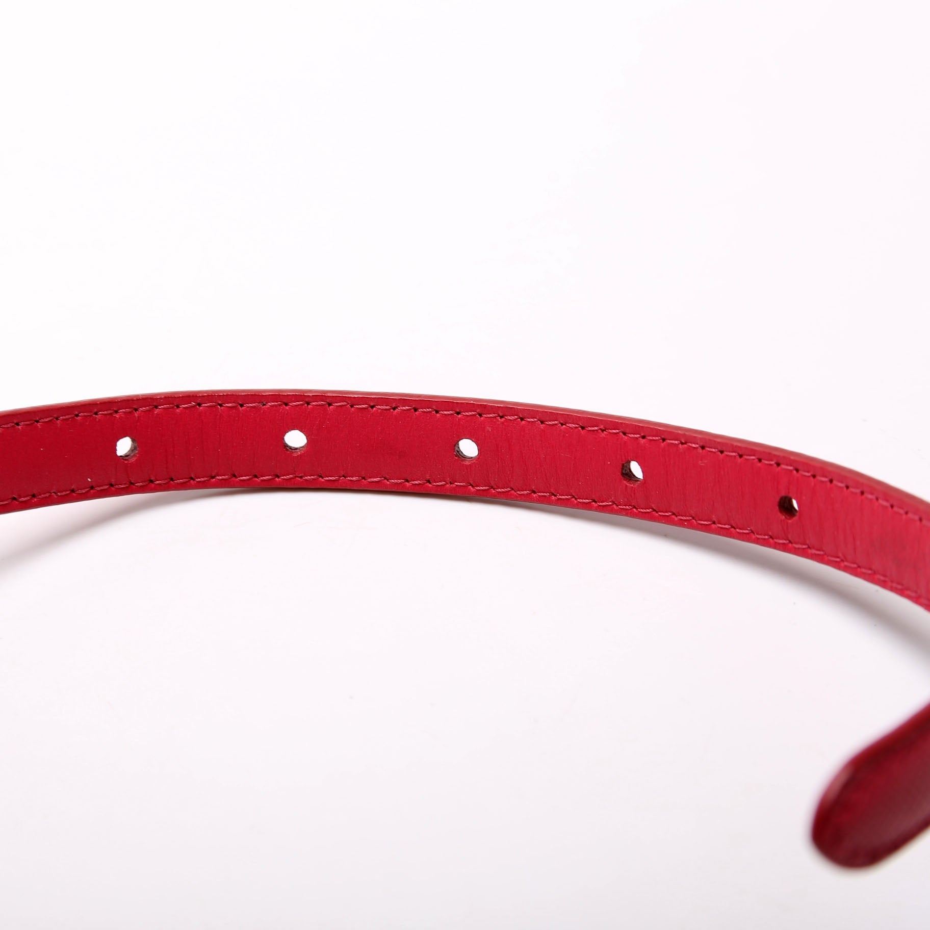 Saffiano Logo Buckle Thin Belt Size 95/38 Pink