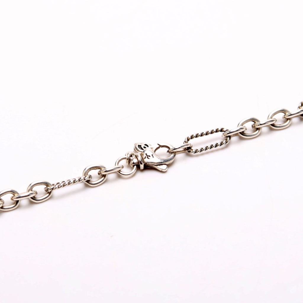 Classic Pearl Station Chain Long Necklace 925 Silver/Pearl