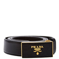 Saffiano Leather Square Belt Size 100/40 Black
