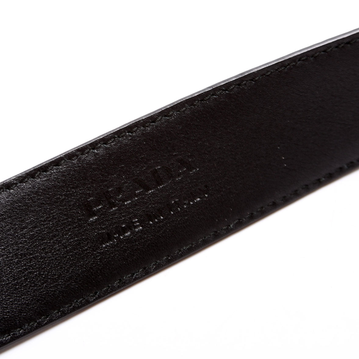 Saffiano Leather Square Belt Size 100/40 Black