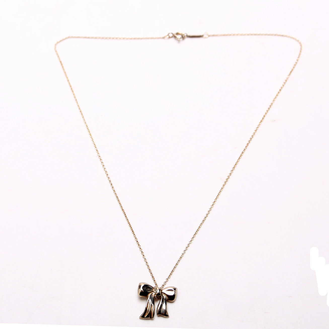 Bow Ribbon Necklace 925