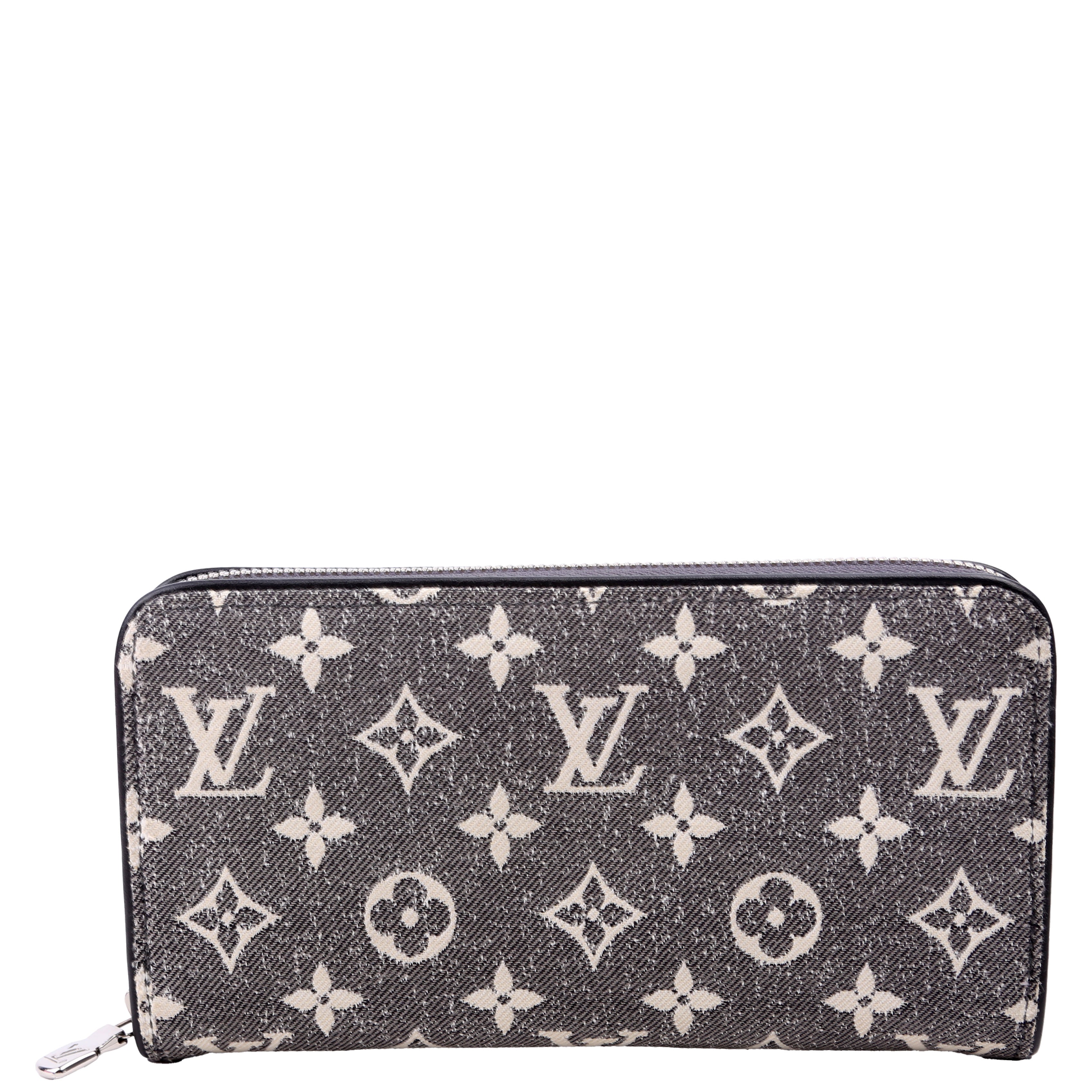 Zippy Wallet Denim Monogram Gray