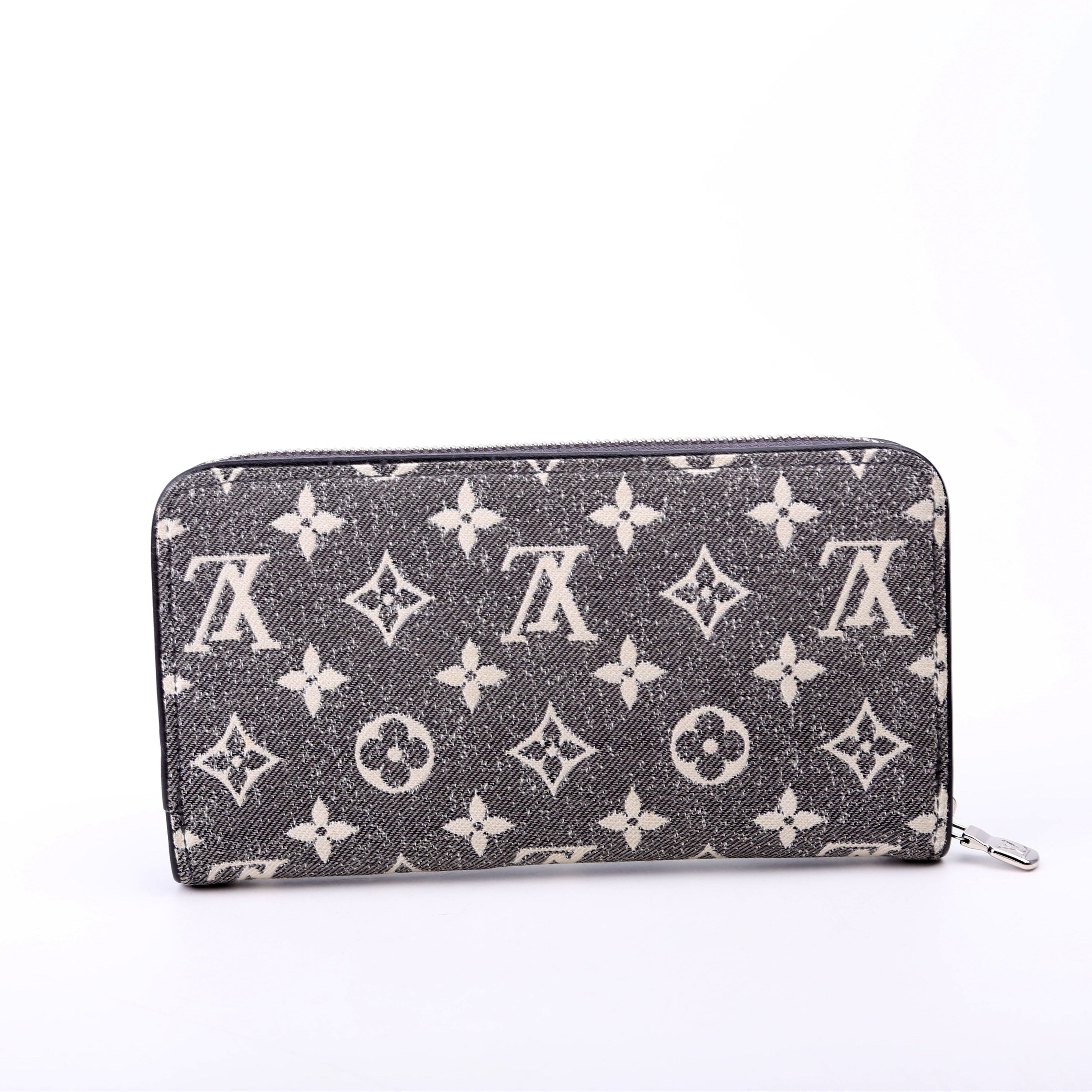 Zippy Wallet Denim Monogram Gray