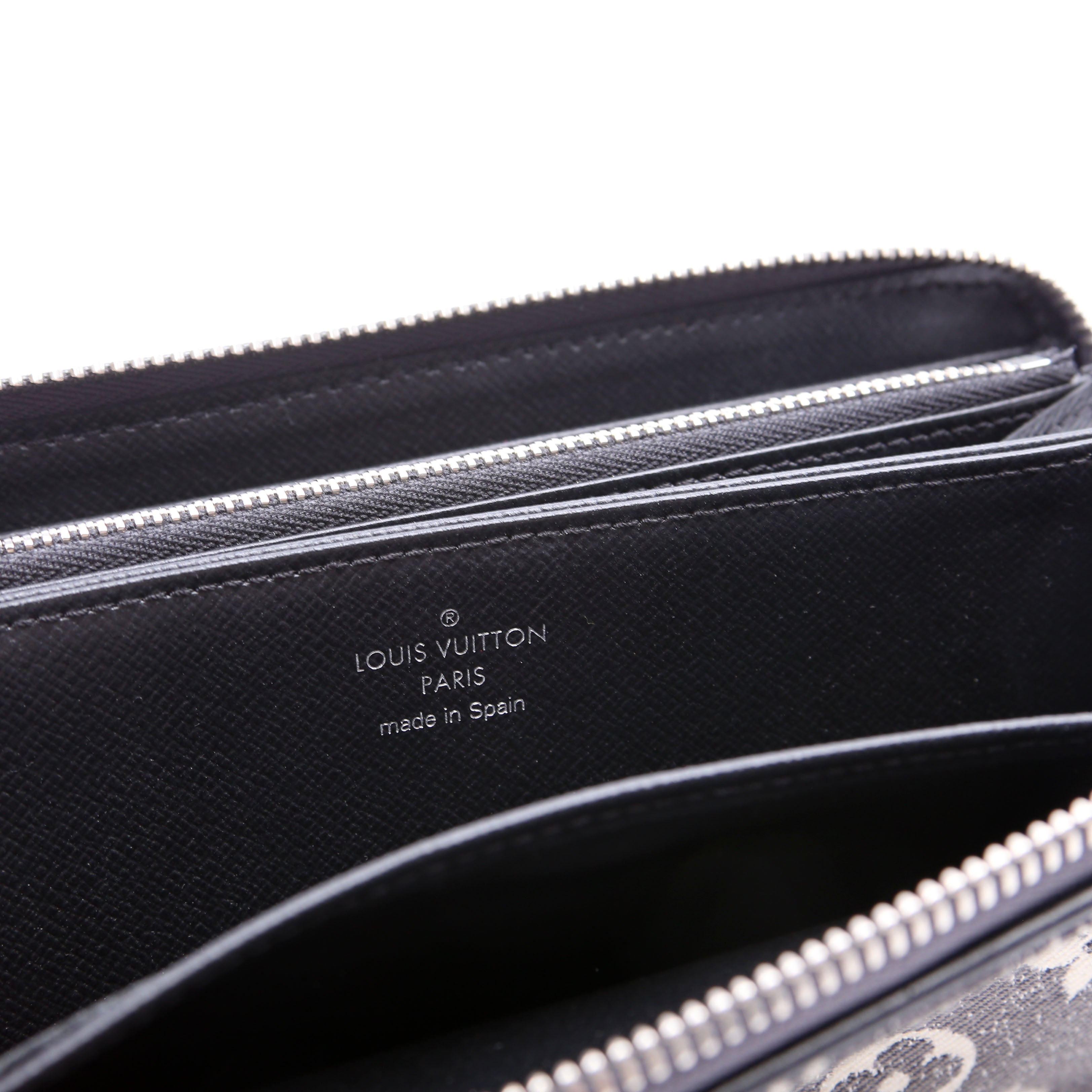 Zippy Wallet Denim Monogram Gray