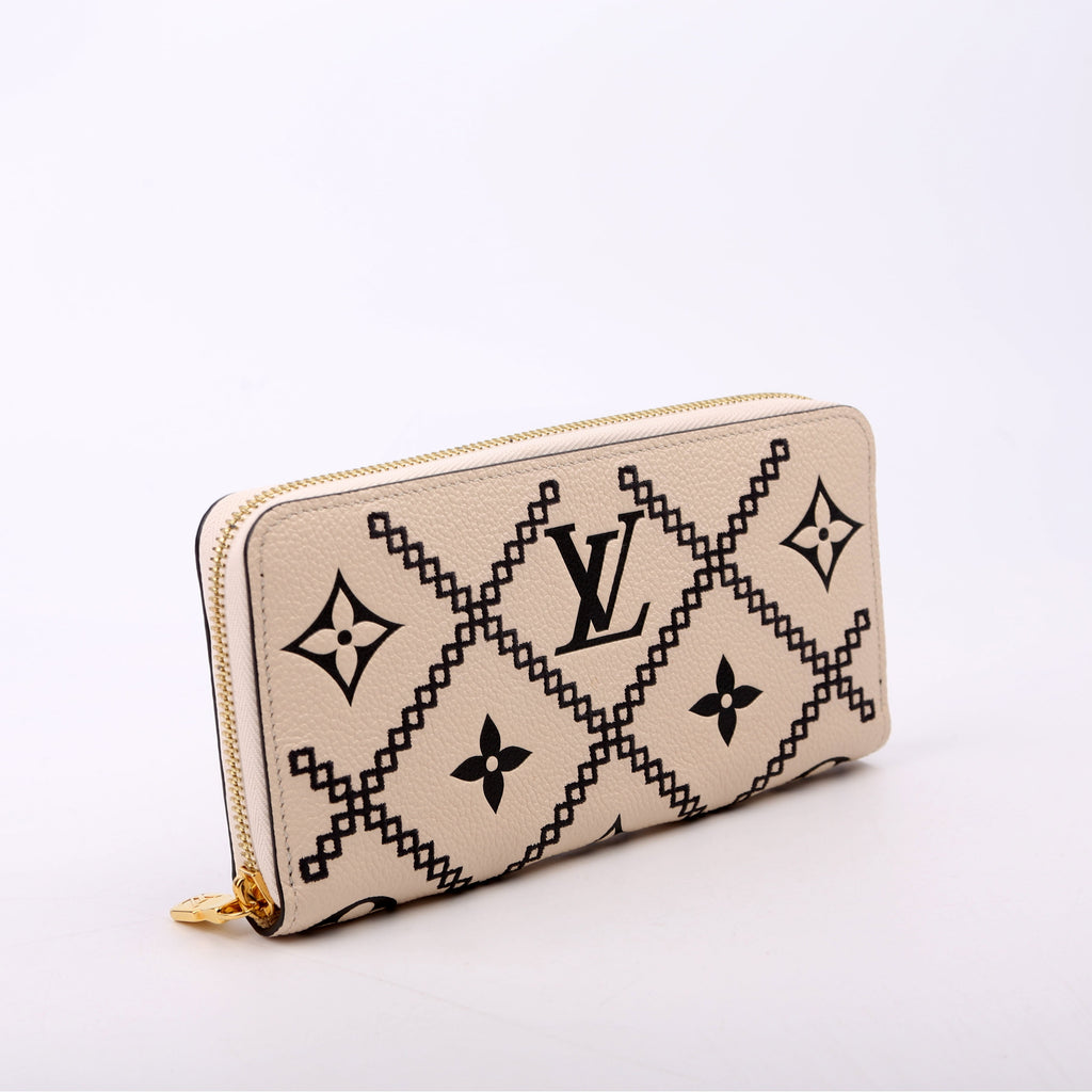 Zippy Wallet Broderies Bicolor Empreinte White/Black