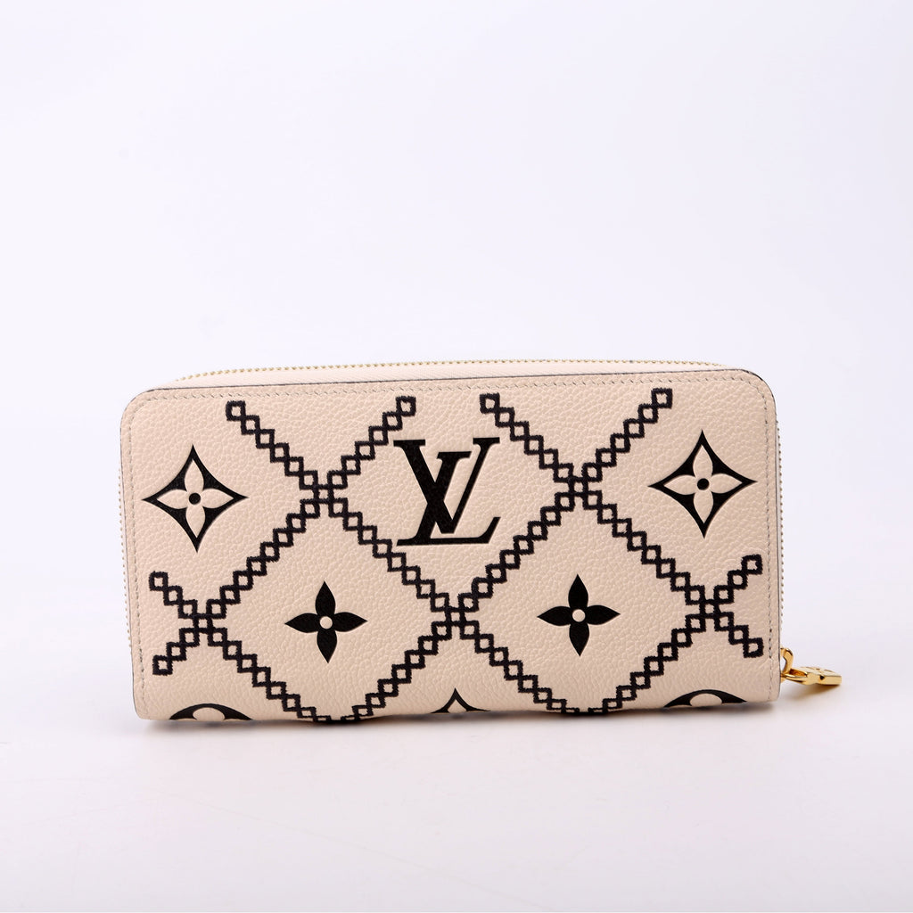 Zippy Wallet Broderies Bicolor Empreinte White/Black