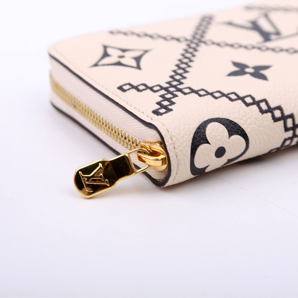 Zippy Wallet Broderies Bicolor Empreinte White/Black