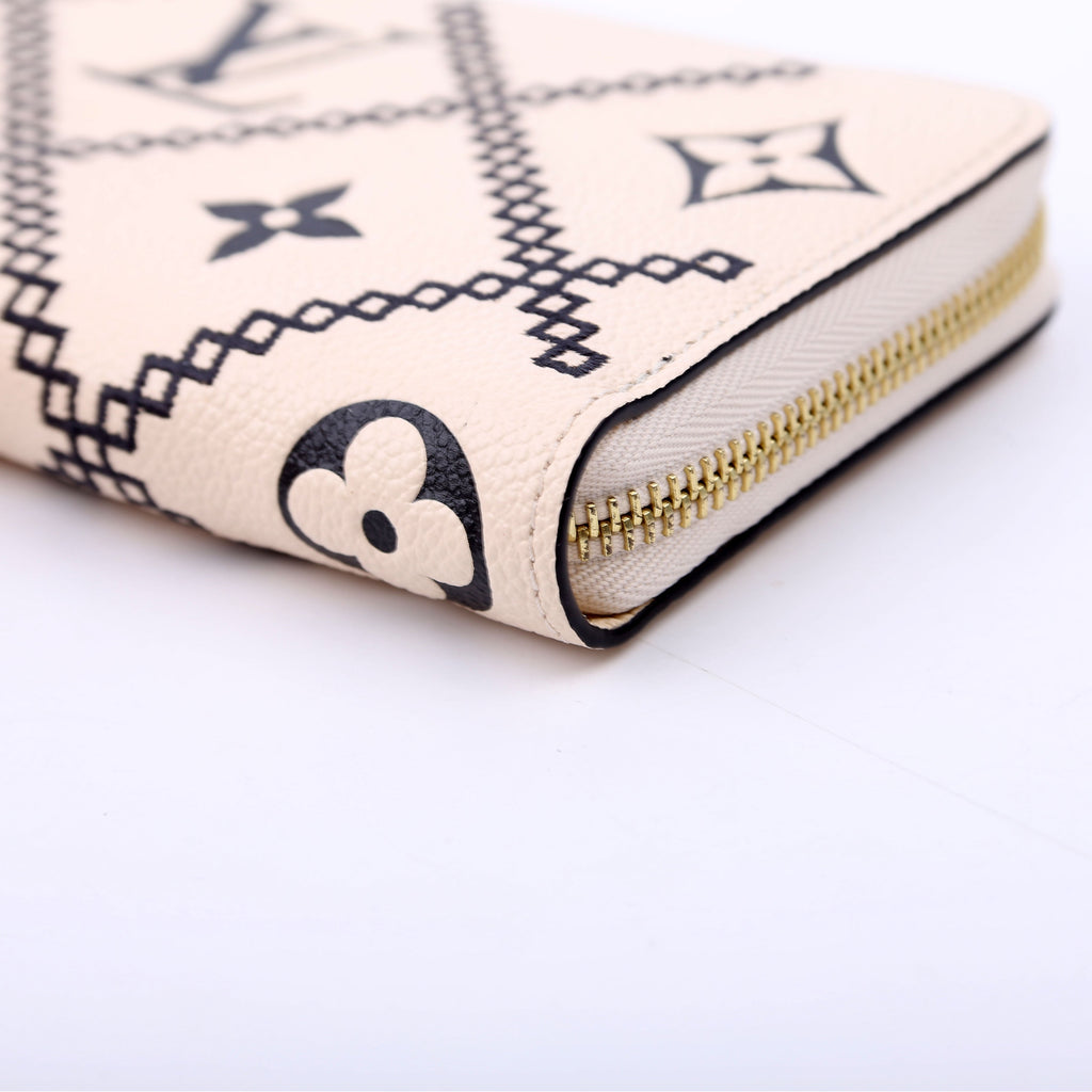 Zippy Wallet Broderies Bicolor Empreinte White/Black