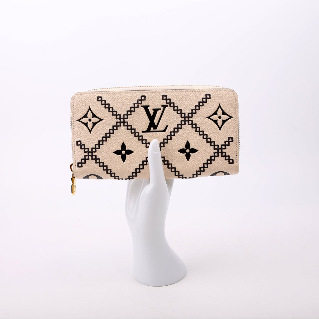 Zippy Wallet Broderies Bicolor Empreinte White/Black